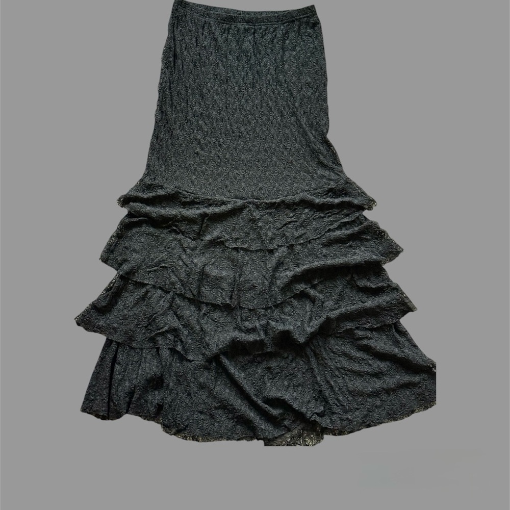 Elegant Black Tiered Skirt